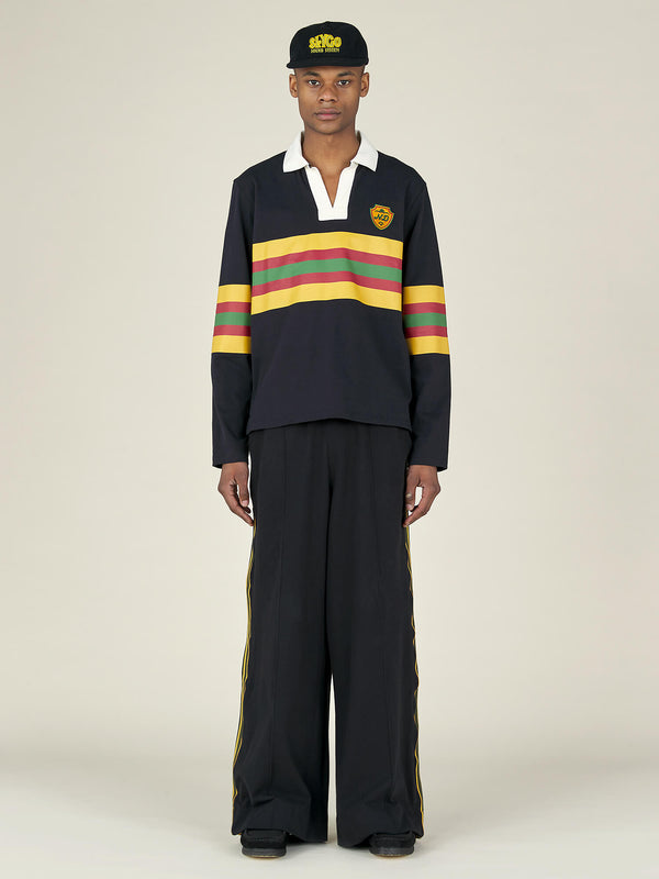 Nicholas Daley STRIPE RUGBY TOP - BLACK