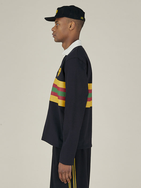 Nicholas Daley STRIPE RUGBY TOP - BLACK