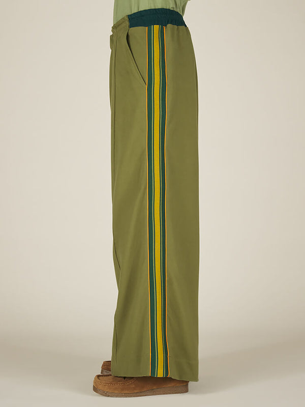 Nicholas Daley WIDE LEG TRACK PANT - ARMY GREEN