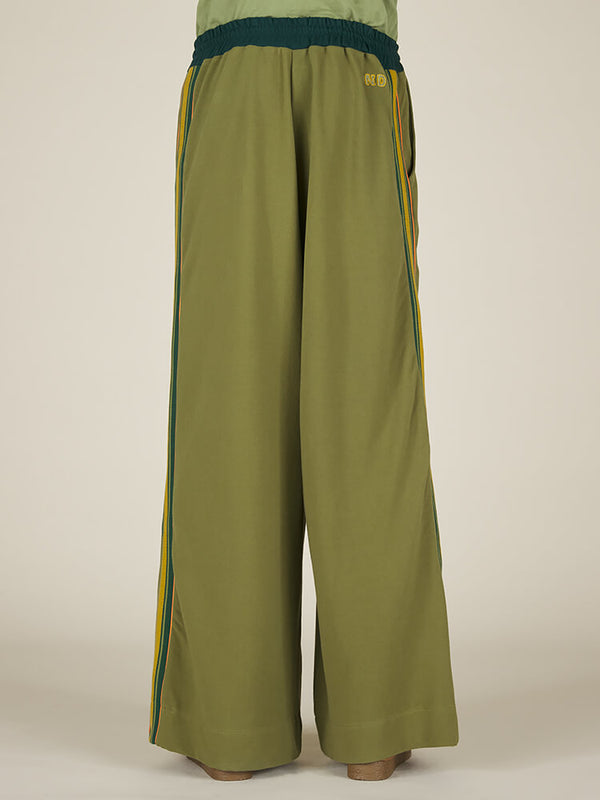 Nicholas Daley WIDE LEG TRACK PANT - ARMY GREEN
