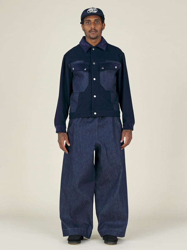 nicholas daley WIDE LEG TROUSER - INDIGO DENIM