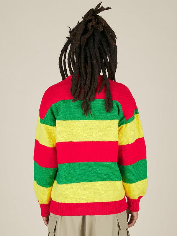 Nicholas Daley SLYGO STRIPE CREWNECK - RED / GREEN / YELLOW