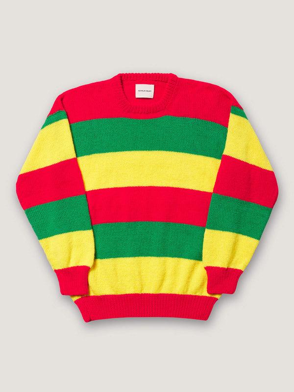 nicholas daley SLYGO STRIPE CREWNECK - RED / GREEN / YELLOW