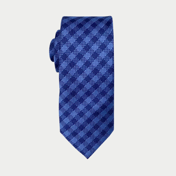 Nick Graham Checkered Grid Tie & Outlined Floral Pocket Square Set