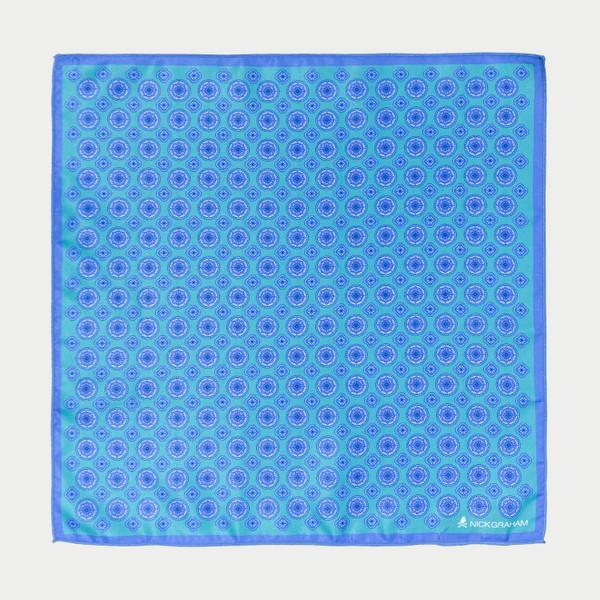 Nick Graham Checkered Grid Tie & Outlined Floral Pocket Square Set