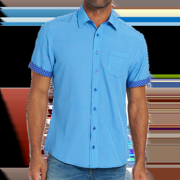 Nick Graham Cross Box Neat Short Sleeve Sport Shirt