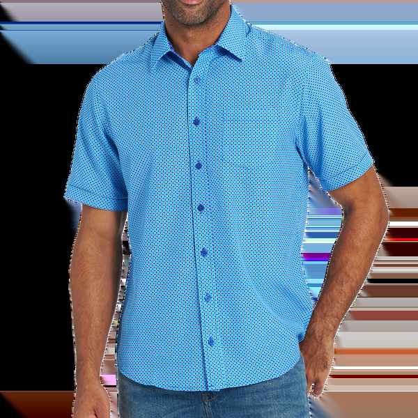 nick graham Cross Box Neat Short Sleeve Sport Shirt