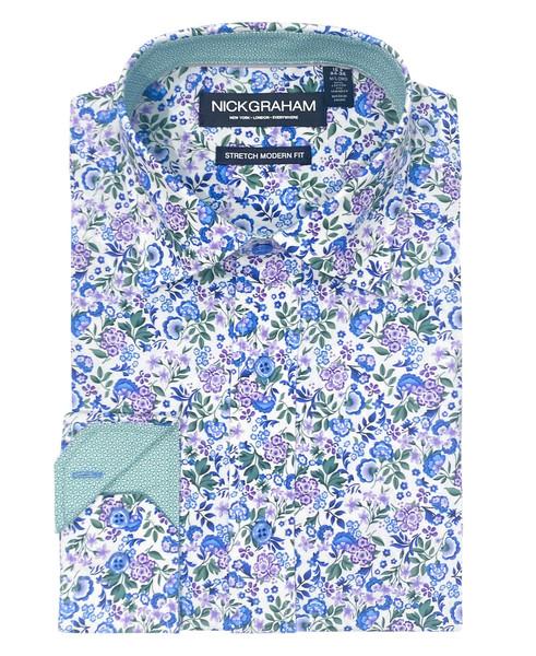 Nick Graham Botanical Floral Dress Shirt