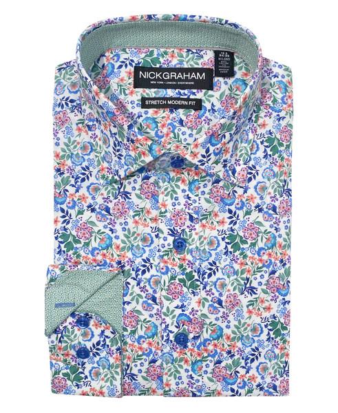 nick graham Botanical Floral Dress Shirt