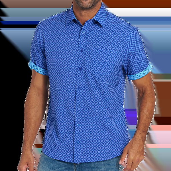 Nick Graham Box Grid Short Sleeve Sport Shirt