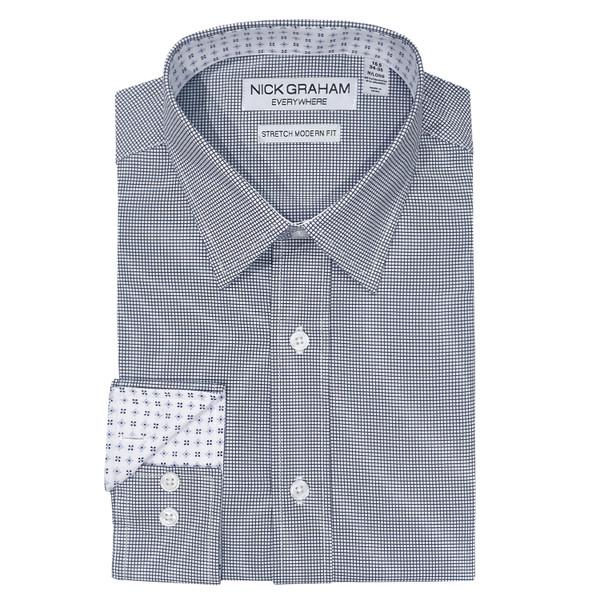 nick graham Graph Check Traveler Dress Shirt
