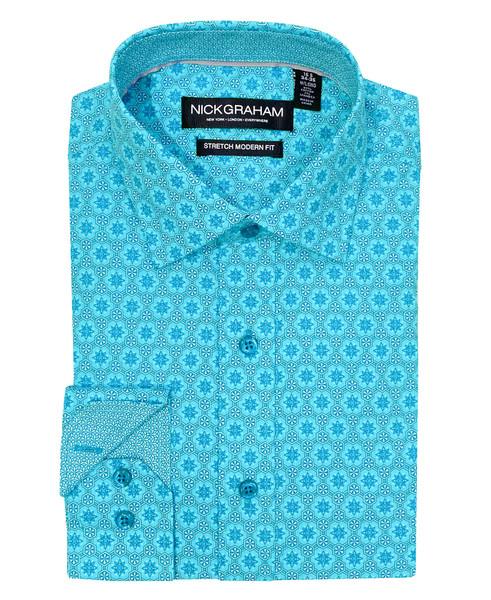 nick graham Hexagon Star Dress Shirt