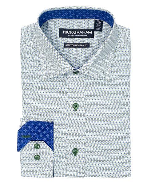 nick graham Mosaic Squares Dress Shirt