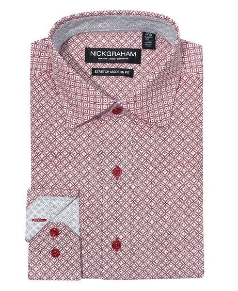 nick graham Mosaic Tile Neat Dress Shirt