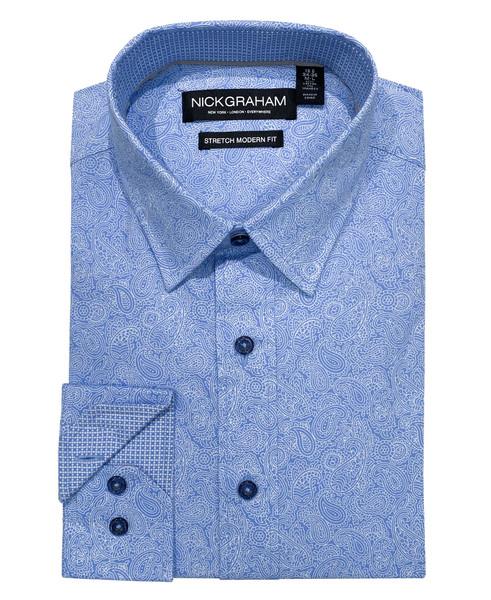 nick graham Organic Paisley Dress Shirt