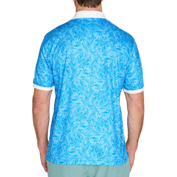 nick Graham Paisley Floral Short Sleeve Polo