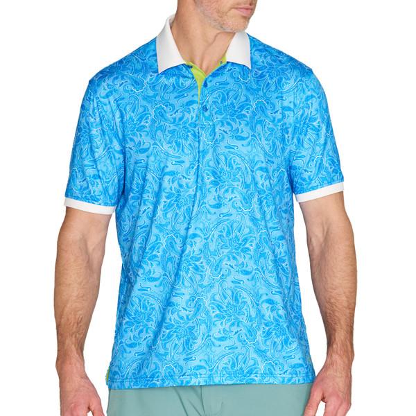 nick graham Paisley Floral Short Sleeve Polo