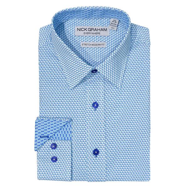 Nick Graham Picket Fence Neat Traveler Dress Shirt
