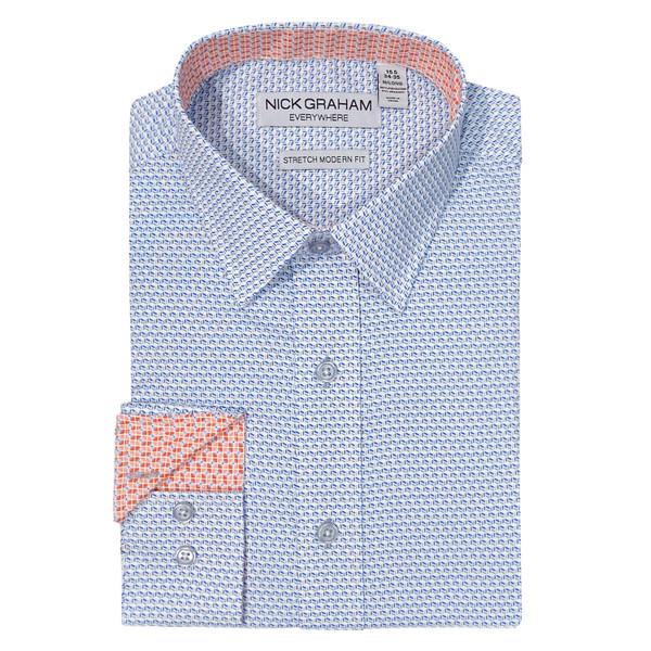 nick graham Picket Fence Neat Traveler Dress Shirt