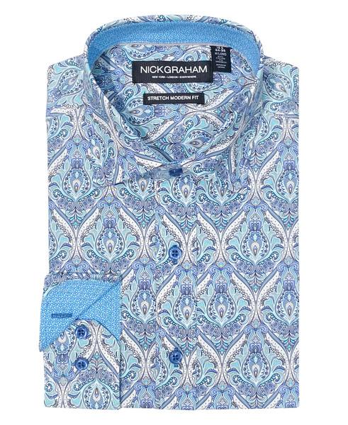nick graham Royal Paisley Star Dress Shirt