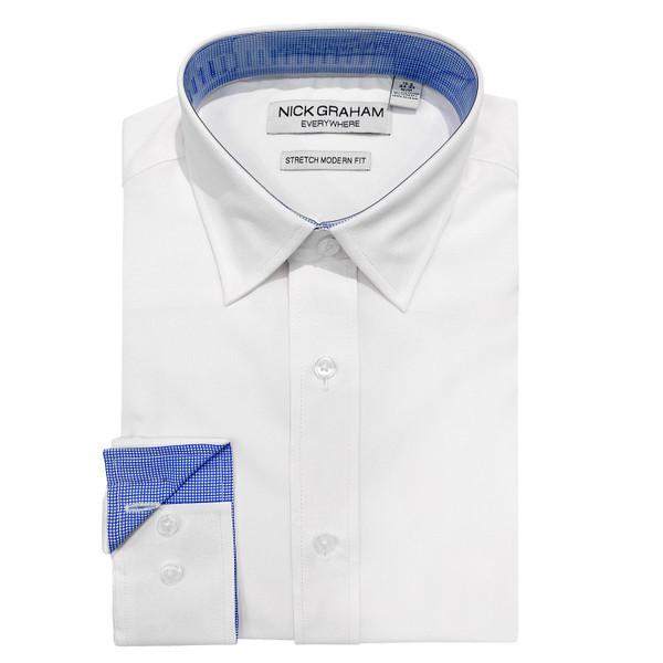Nick Graham Solid Traveler Dress Shirt