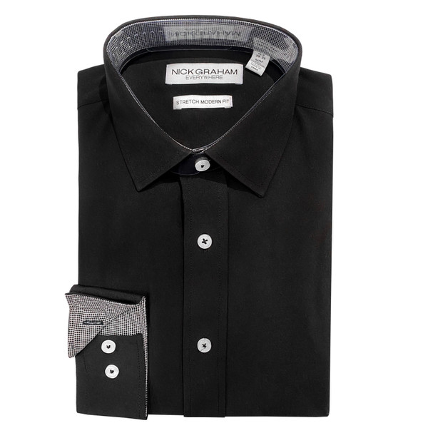 Nick Graham Solid Traveler Dress Shirt