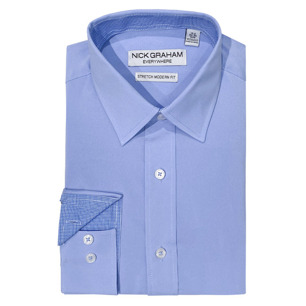 nick graham Solid Traveler Dress Shirt
