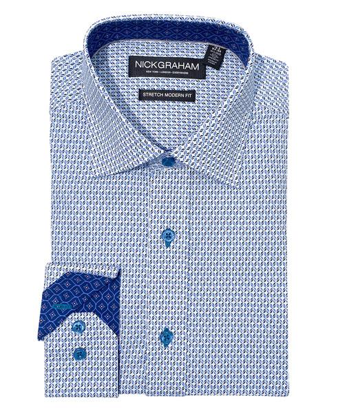 nick graham Star Floral Medallion Dress Shirt