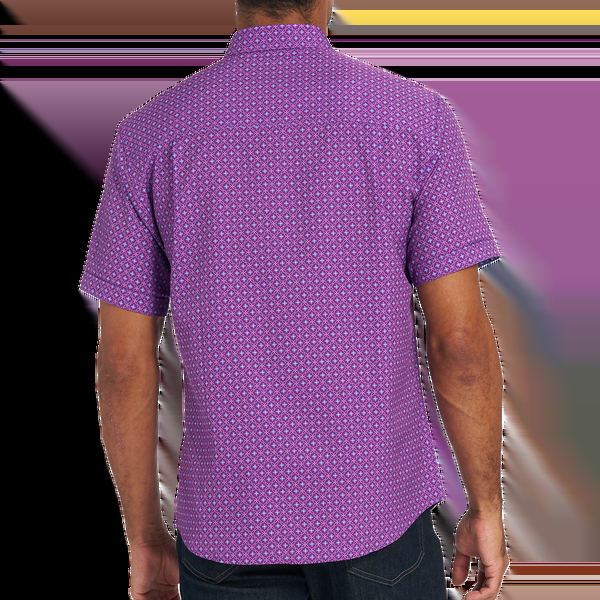 Nick Graham Stipple Floral Short Sleeve Sport Shirt
