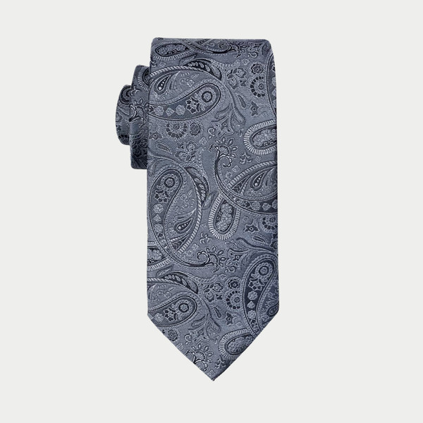 Nick Graham Tonal Paisley Tie & Satin Solid Pocket Square Set