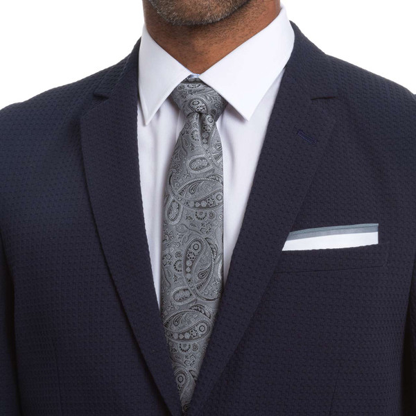 nick graham Tonal Paisley Tie & Satin Solid Pocket Square Set