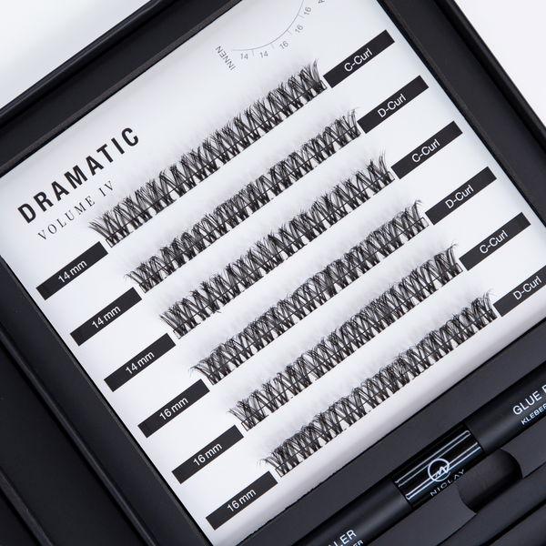 Niclay DIY Lash Starterkit | Bis Zu 7 Tage Haltbar | Wiederverwendbar | Dramatic IV | 14 / 16 Mm