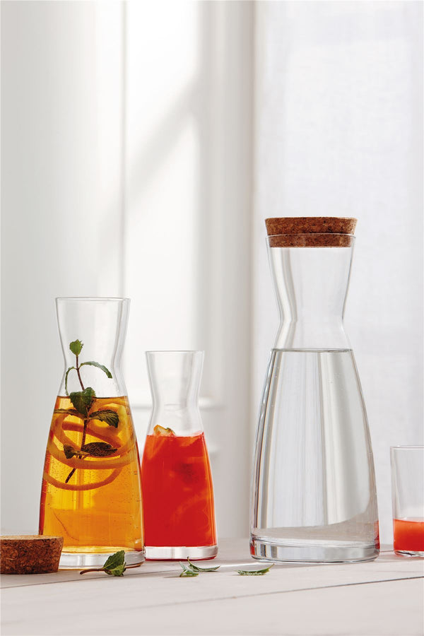 Nicola Spring 1.1L Ypsilon Glass Carafe With Cork Lid