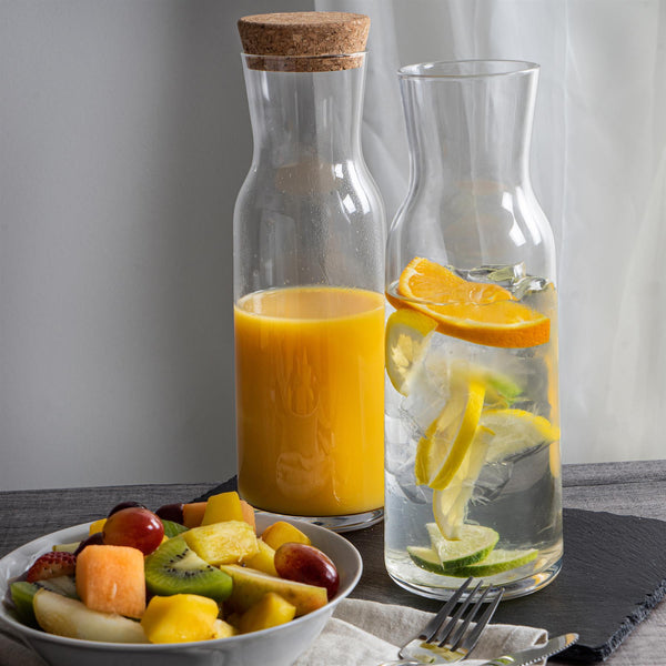 Nicola Spring 1.2L Aquaria Glass Carafe With Cork Lid