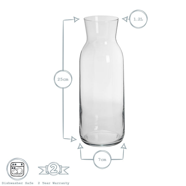 Nicola Spring 1.2L Brocca Glass Carafe With Silicone Lid