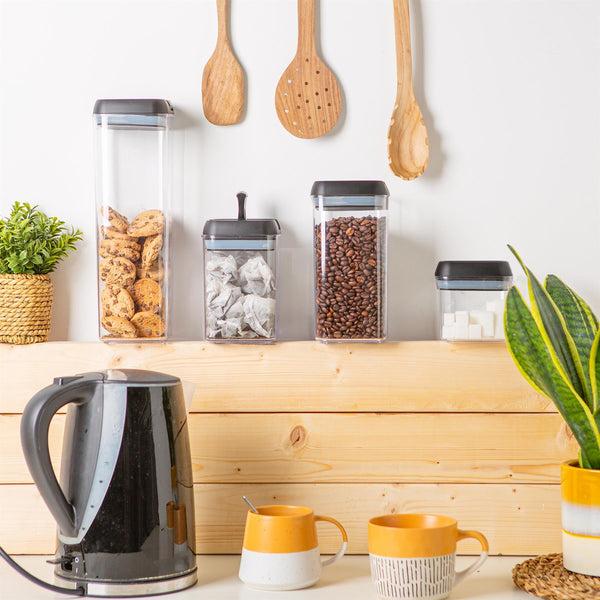 Nicola Spring 1.2L Flip Lock Plastic Air Tight Food Storage Container Air Tight And Flip Top Lids