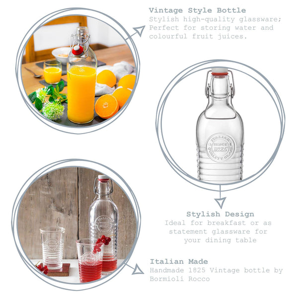 Nicola Spring 1.2L Officina 1825 Glass Swing Top Bottle