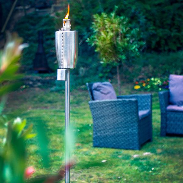 Nicola Spring 1.46m Metal Barrel Garden Fire Torches - Pack Of 2
