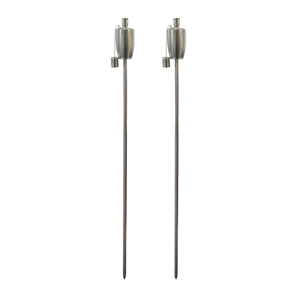 nicola spring 1.46m Metal Barrel Garden Fire Torches - Pack of 2