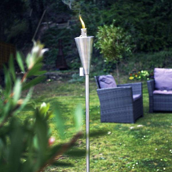 Nicola Spring 1.46m Metal Cone Garden Torches - Pack Of Six
