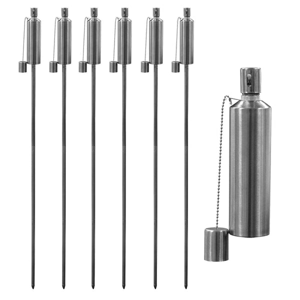 nicola spring 1.46m Metal Round Fire Torches - Pack of Six