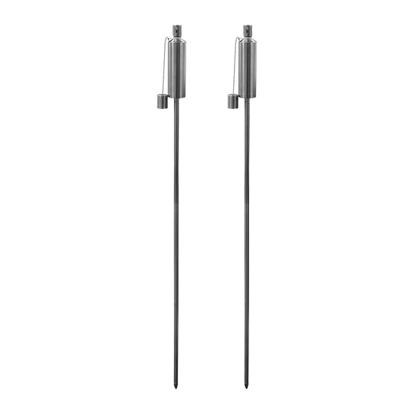 nicola spring 1.46m Metal Round Garden Fire Torches - Pack of 2
