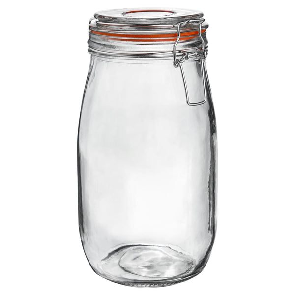 nicola spring 1.5L Air tight Classic Glass Storage Jar + Four Free Coloured Seals