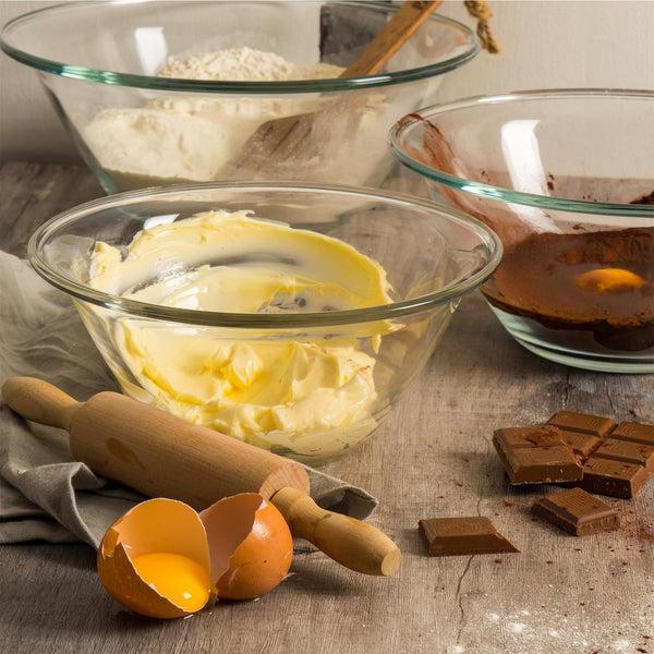 Nicola Spring 1.5L Clear Mr Chef Glass Nesting Mixing Bowl