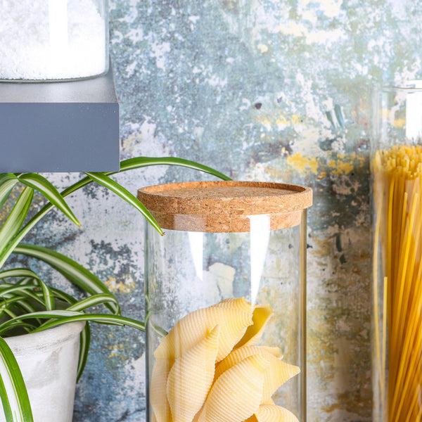 Nicola Spring 1.5L Scandi Storage Jar With Cork Lid