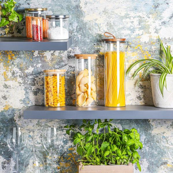 Nicola Spring 1.5L Scandi Storage Jar With Cork Lid