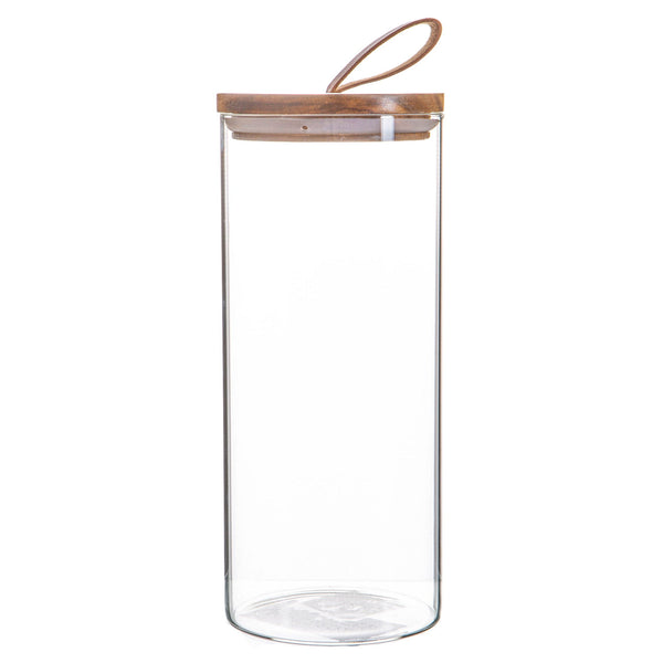 nicola spring 1.5L Scandi Storage Jar with Leather Loop Lid