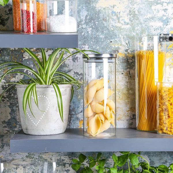 Nicola Spring 1.5L Scandi Storage Jar With Metallic Lid