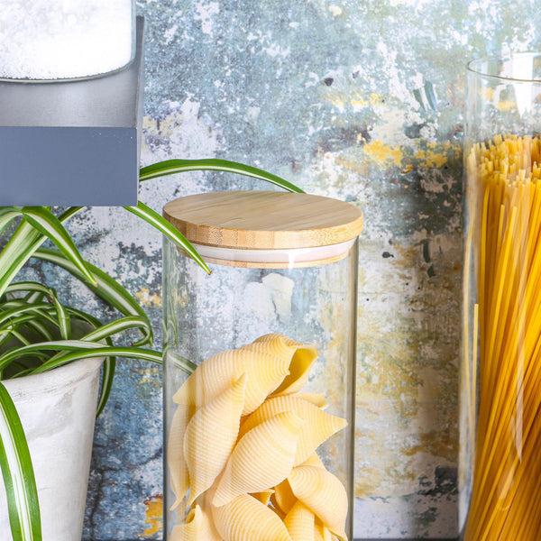 Nicola Spring 1.5L Scandi Storage Jar With Wooden Lid