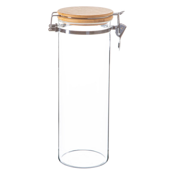 nicola spring 1.75L Glass Storage Jar with Wooden Clip Lid